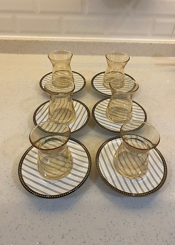 Bej Renkli Altılı Çay Bardağı Seti - Görsel 3