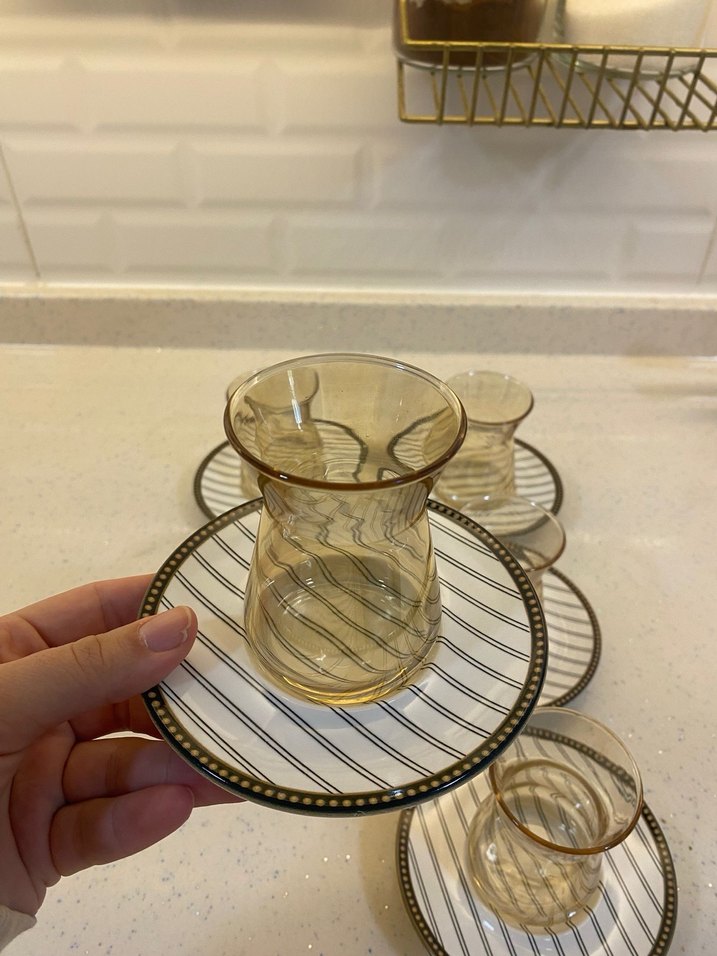 Bej Renkli Altılı Çay Bardağı Seti - Görsel 2