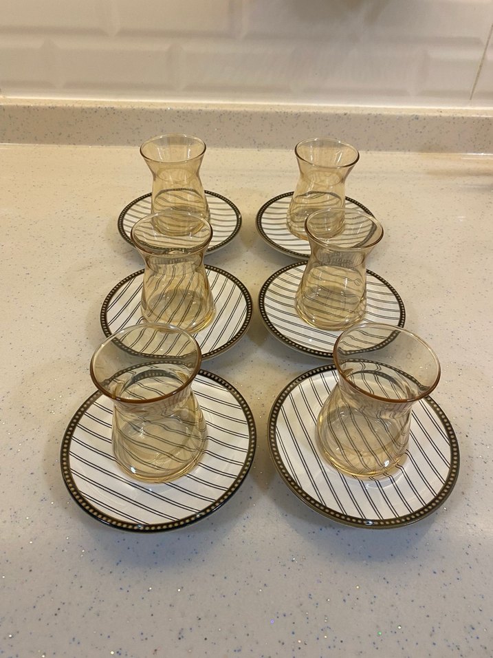 Bej Renkli Altılı Çay Bardağı Seti - Görsel 3