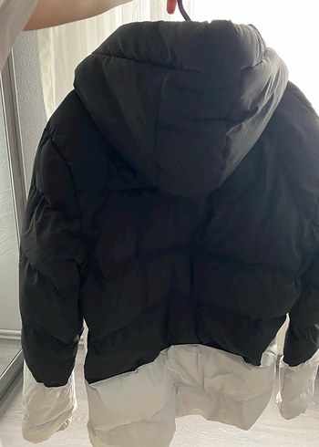 Fermuarlı Siyah-Gri Kışlık Mont - Görsel 3