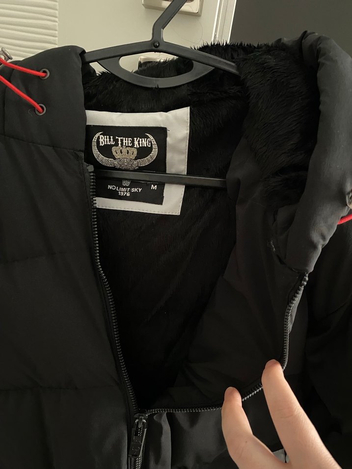 Fermuarlı Siyah-Gri Kışlık Mont - Görsel 4