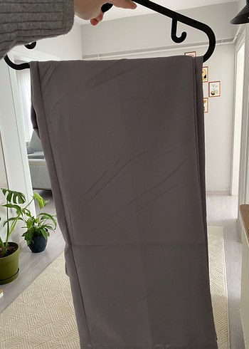 Diğer Gri Midi Dökümlü Kadın Kumaş Pantolon