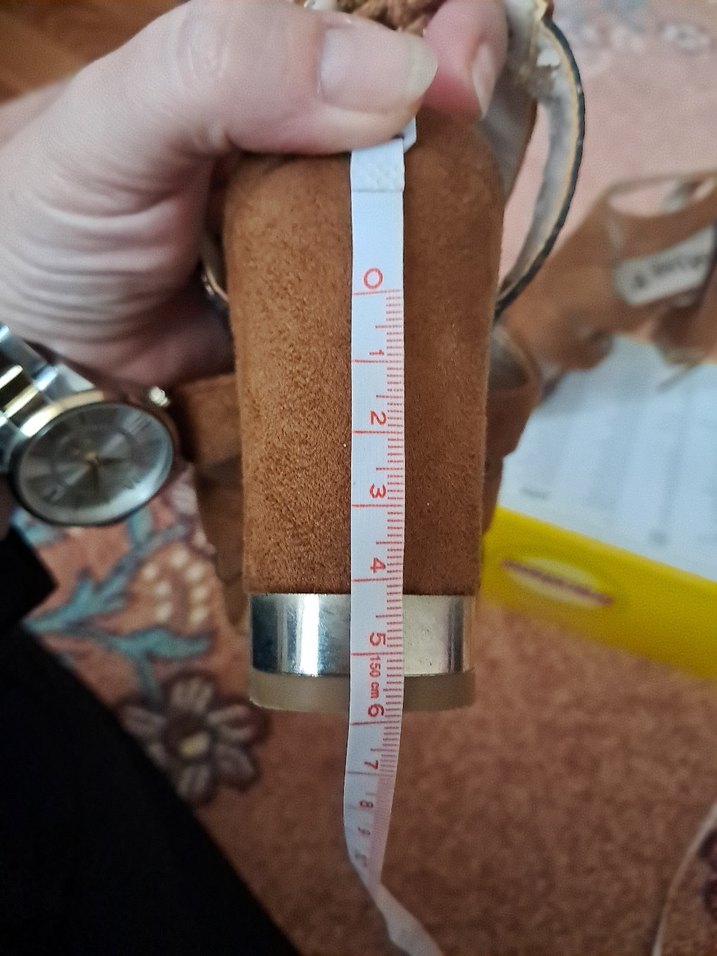 Kahverengi Süet Yılan Desenli Topuklu Sandalet - Görsel 4