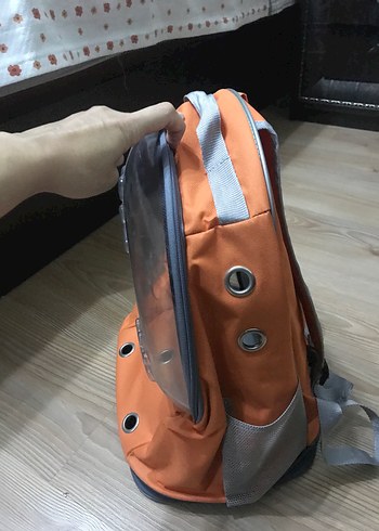 Turuncu Şeffaf Kedi Taşıma Çantası
