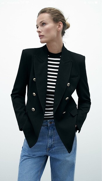 Zara dokumalı siyah blazer