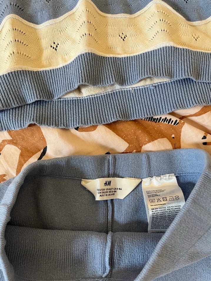 Mavi Örgü Kısa Kollu mı çocuk takım - Görsel 4