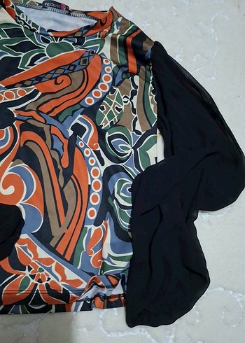 Bohem Desenli Uzun Kollu Kadın Bluz - Görsel 2