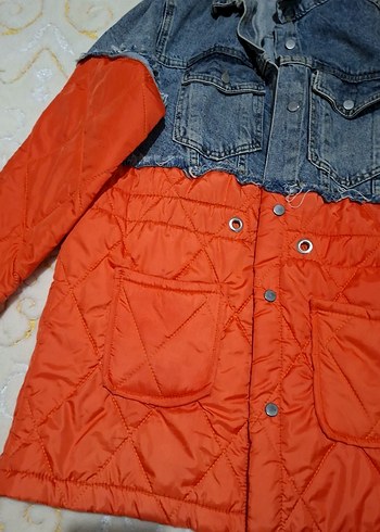 Düğmeli Çok Renkli Kadın Denim Ceket - Görsel 3