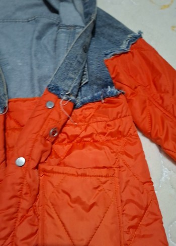 Düğmeli Çok Renkli Kadın Denim Ceket - Görsel 9