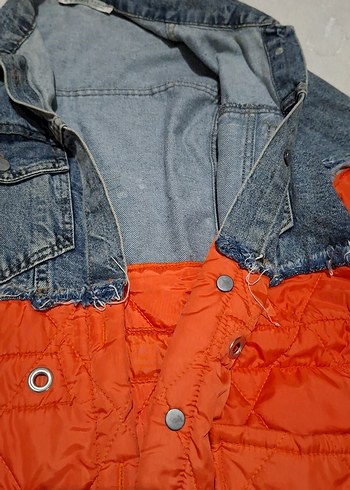 Düğmeli Çok Renkli Kadın Denim Ceket - Görsel 6