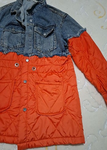 Düğmeli Çok Renkli Kadın Denim Ceket - Görsel 2