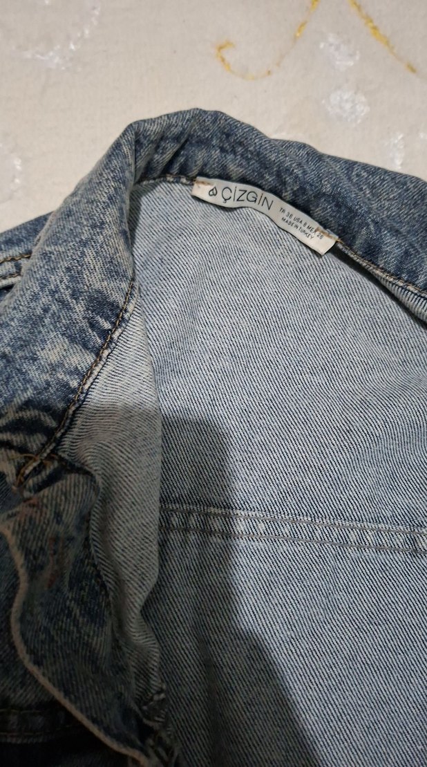 Düğmeli Çok Renkli Kadın Denim Ceket - Görsel 4