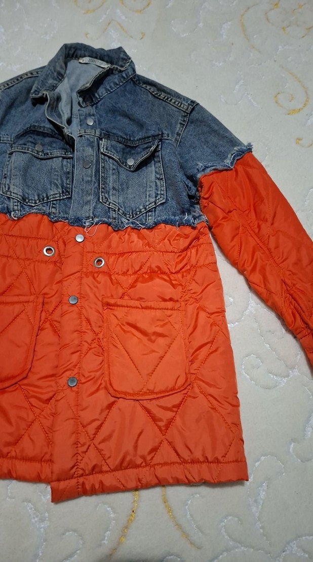 Düğmeli Çok Renkli Kadın Denim Ceket - Görsel 2