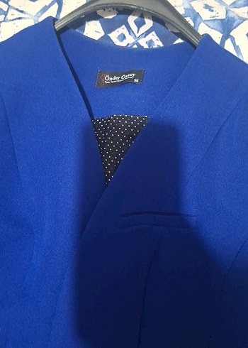 Mavi Düğmeli Ofis Blazeri - Görsel 4