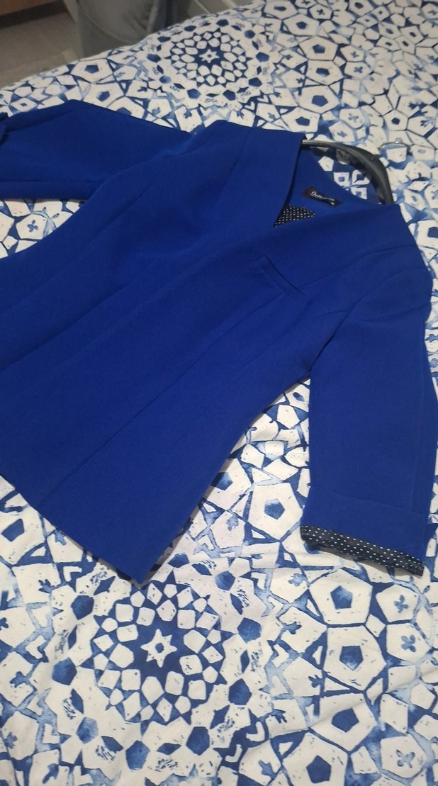 Mavi Düğmeli Ofis Blazeri - Görsel 5