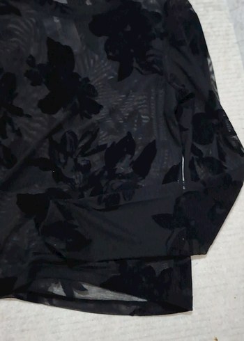Uzun Kollu Siyah Transparan Bluz - Görsel 4