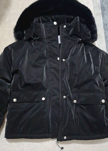 Kürklü Siyah Kadın Kışlık Mont - Görsel 4