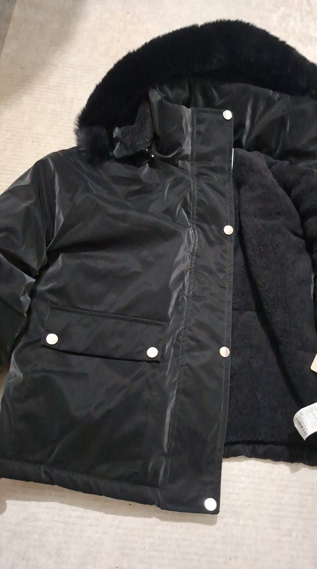 Kürklü Siyah Kadın Kışlık Mont - Görsel 5