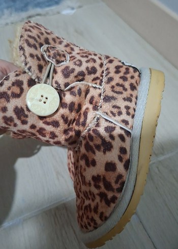 Kız Çocuk Leopar Desenli Kürklü Bot - Görsel 4