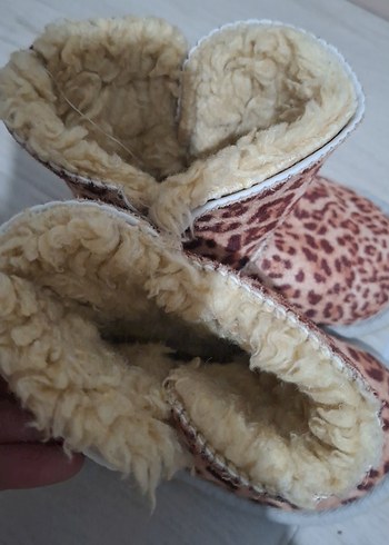 Kız Çocuk Leopar Desenli Kürklü Bot - Görsel 5