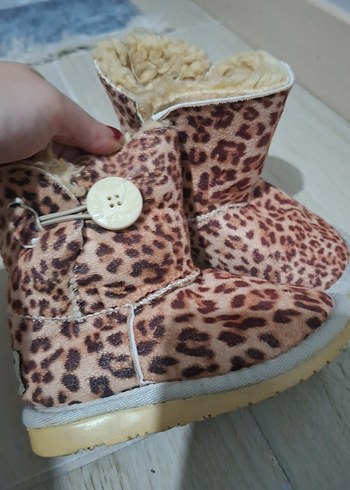 Kız Çocuk Leopar Desenli Kürklü Bot - Görsel 7