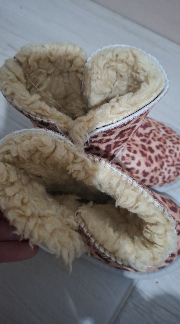 Kız Çocuk Leopar Desenli Kürklü Bot - Görsel 5