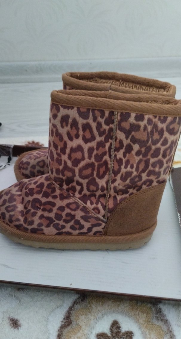Kız Çocuk Leopar Desenli Süet Bot - Görsel 2