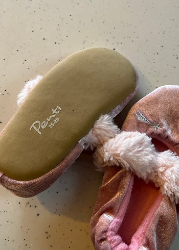 Kız Çocuk Pembe Peluş Ev Terliği - Görsel 2