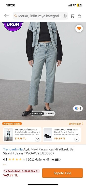 36 Beden straight jean