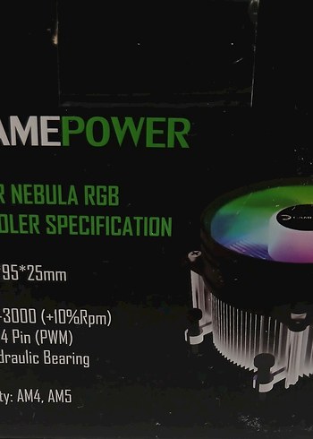 GAMEPOWER NEBULA RGB İşlemci Fanı - Görsel 6
