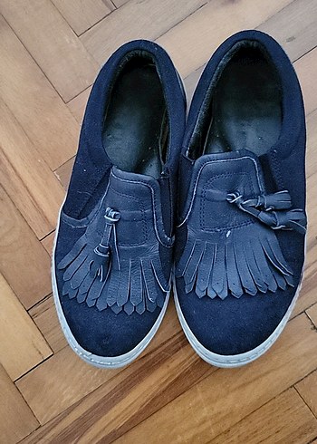 Diğer Kız Çocuk Lacivert Süet Püsküllü Loafer