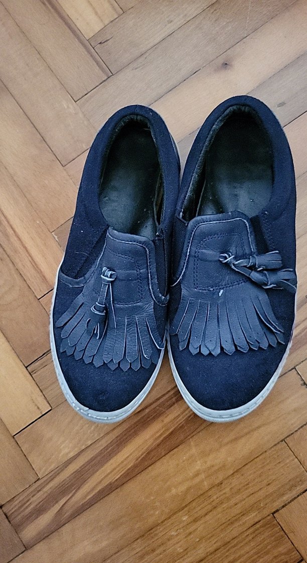 Kız Çocuk Lacivert Süet Püsküllü Loafer - Görsel 2