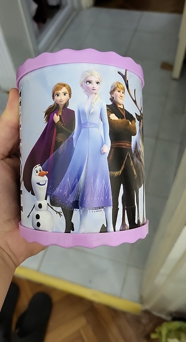 Mor Frozen Temalı Çocuk kumbarası - Görsel 3