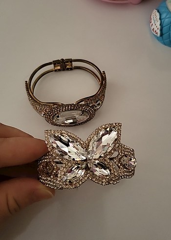 Diğer Payetli Altın Renkli Kadın Bileklik