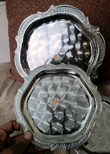 Gri Yılan Desenli Klasik Tabak Seti - Görsel 3