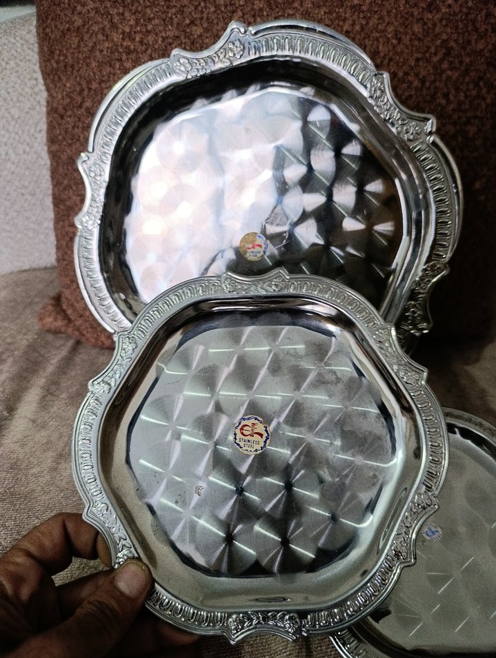 Gri Yılan Desenli Klasik Tabak Seti - Görsel 3