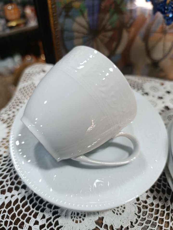 Kütahya porselen Beyaz 6'lı Fincan ve Tabak Seti - Görsel 4