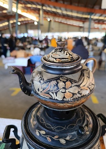 Siyah İşlemeli Antika Semaver - Görsel 2