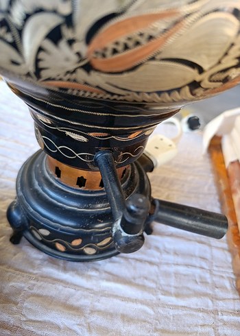 Siyah İşlemeli Antika Semaver - Görsel 4