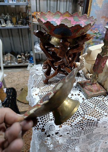 Renkli Dekoratif El İşçiliği Tabak ve Stand - Görsel 4