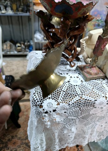 Renkli Dekoratif El İşçiliği Tabak ve Stand - Görsel 3