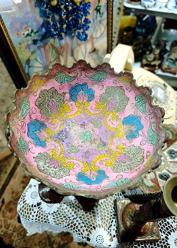 Renkli Dekoratif El İşçiliği Tabak ve Stand - Görsel 9