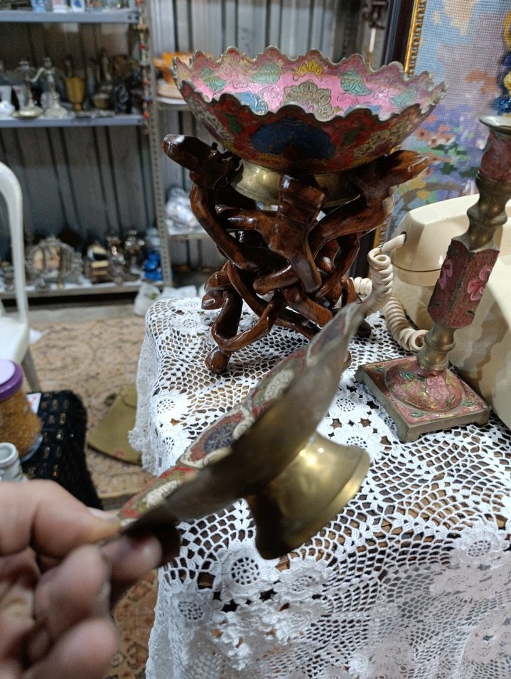 Renkli Dekoratif El İşçiliği Tabak ve Stand - Görsel 4