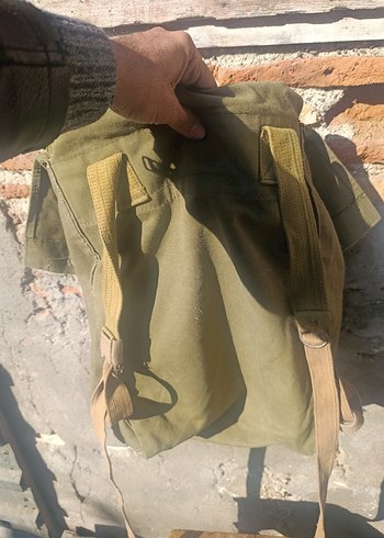 Tokalı Vintage askeri Erkek Sırt Çantası - Görsel 4