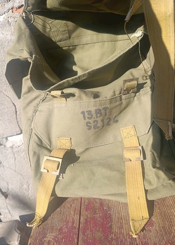 Tokalı Vintage askeri Erkek Sırt Çantası - Görsel 2