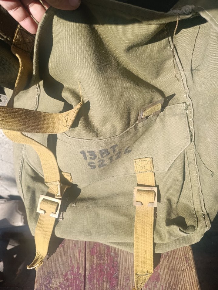 Tokalı Vintage askeri Erkek Sırt Çantası - Görsel 3