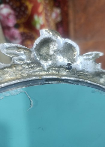 pirinç döküm Çiçek Desenli Masaüstü Ayna - Görsel 9