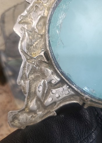 pirinç döküm Çiçek Desenli Masaüstü Ayna - Görsel 7