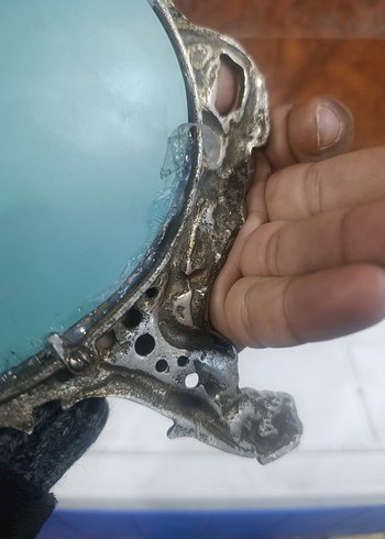 pirinç döküm Çiçek Desenli Masaüstü Ayna - Görsel 8