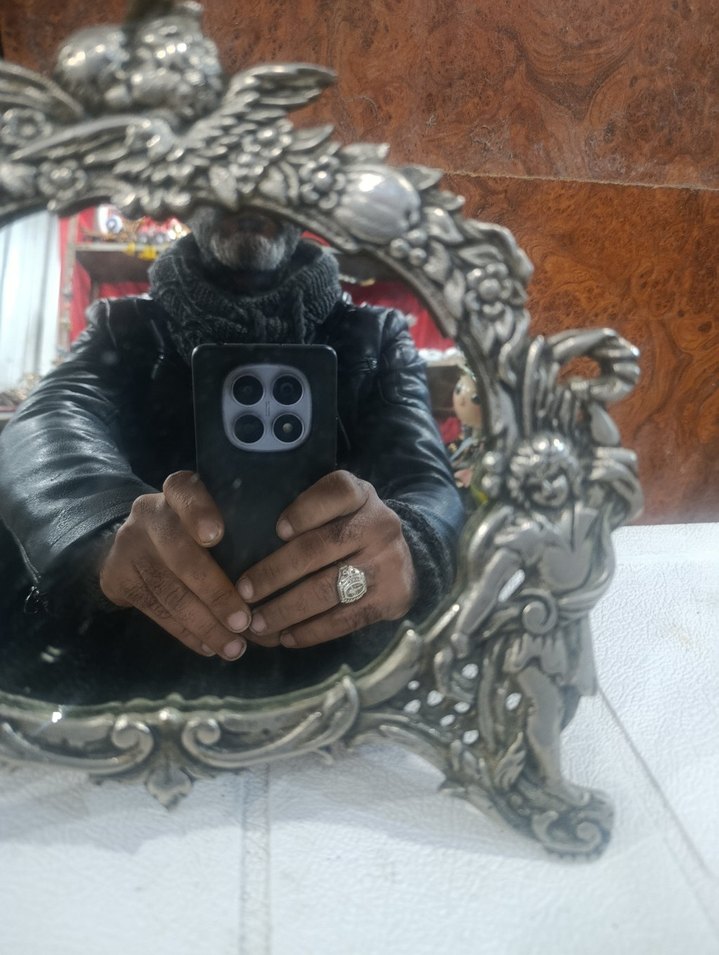 pirinç döküm Çiçek Desenli Masaüstü Ayna - Görsel 3